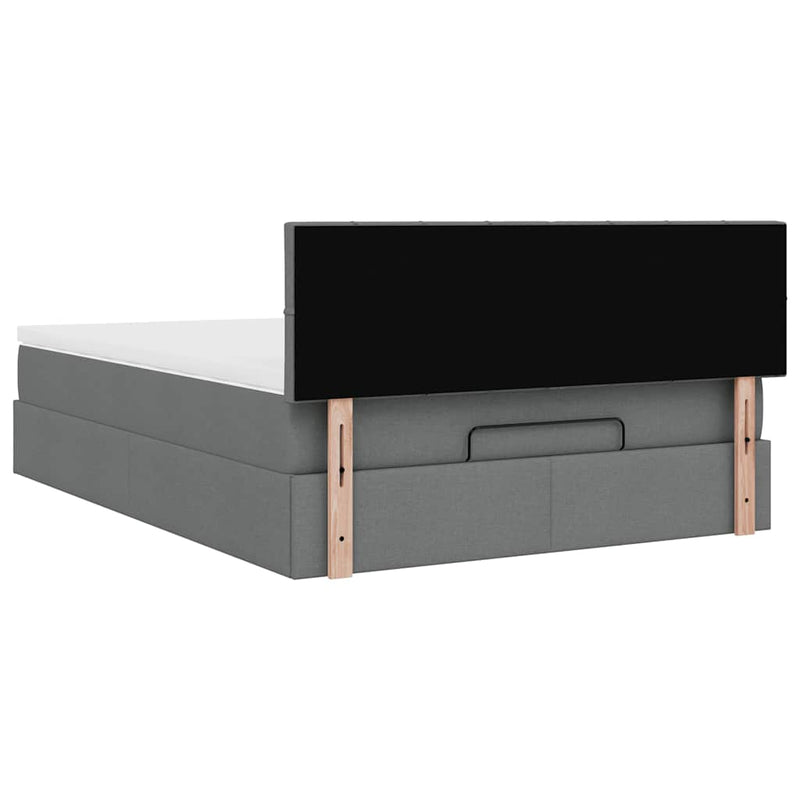 Ottoman Bed with Mattress Dark Grey Double Fabric Payday Deals