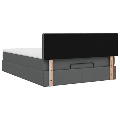 Ottoman Bed with Mattress Dark Grey Double Fabric Payday Deals
