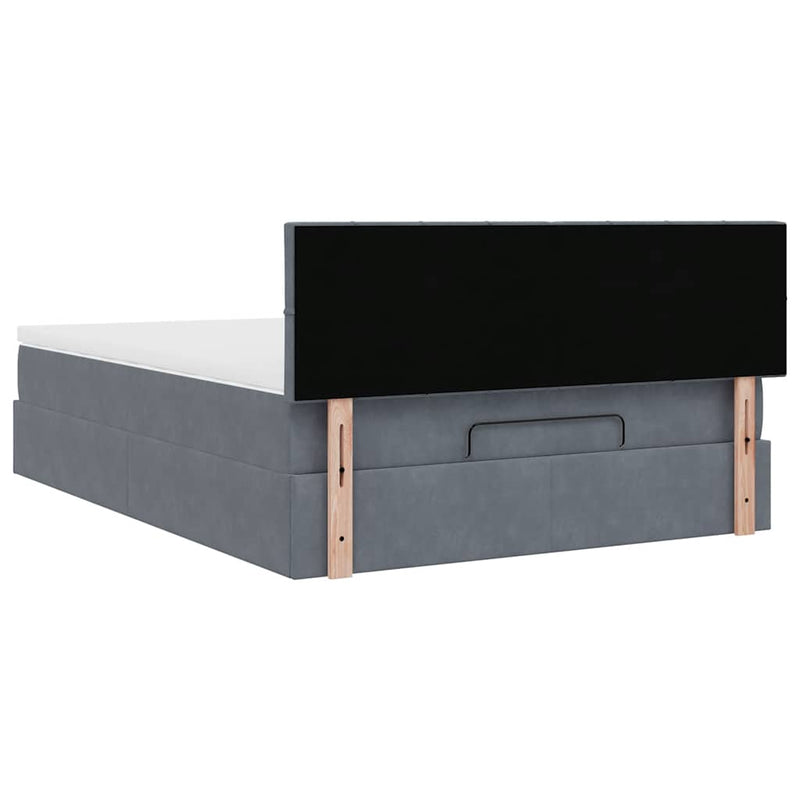 Ottoman Bed with Mattress Dark Grey Double Velvet Payday Deals