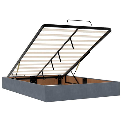Ottoman Bed with Mattress Dark Grey Double Velvet Payday Deals