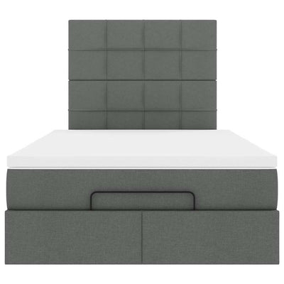Ottoman Bed with Mattress Dark Grey King Single Fabric Payday Deals