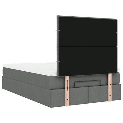 Ottoman Bed with Mattress Dark Grey King Single Fabric Payday Deals