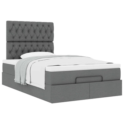 Ottoman Bed with Mattress Dark Grey King Single Fabric Payday Deals