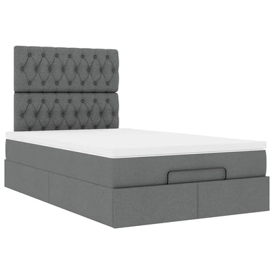 Ottoman Bed with Mattress Dark Grey King Single Fabric Payday Deals