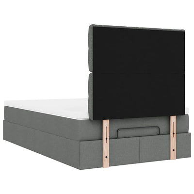 Ottoman Bed with Mattress Dark Grey King Single Fabric Payday Deals