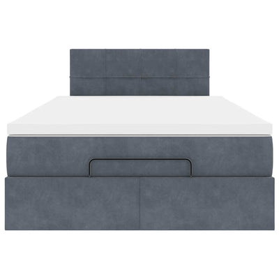 Ottoman Bed with Mattress Dark Grey King Single Velvet Payday Deals