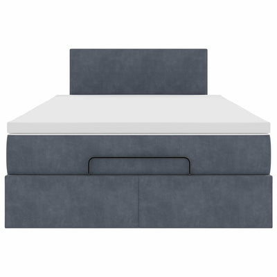 Ottoman Bed with Mattress Dark Grey King Single Velvet Payday Deals