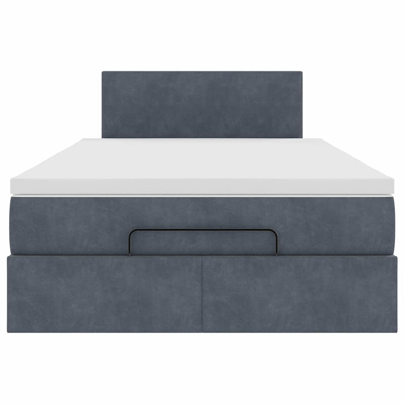 Ottoman Bed with Mattress Dark Grey King Single Velvet Payday Deals