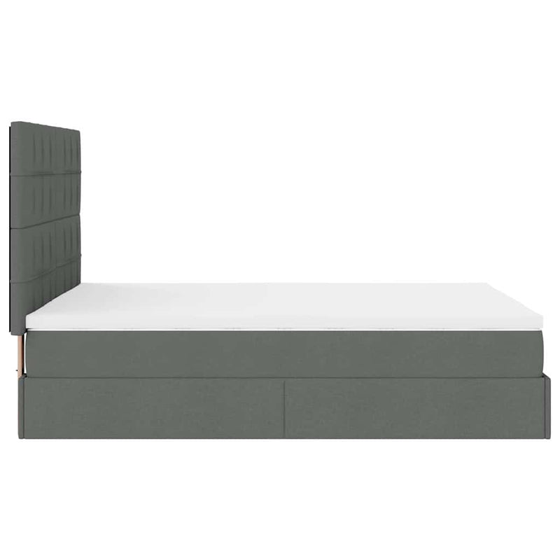 Ottoman Bed with Mattress Dark Grey Queen Fabric Payday Deals