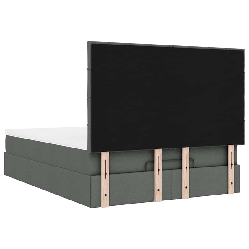 Ottoman Bed with Mattress Dark Grey Queen Fabric Payday Deals