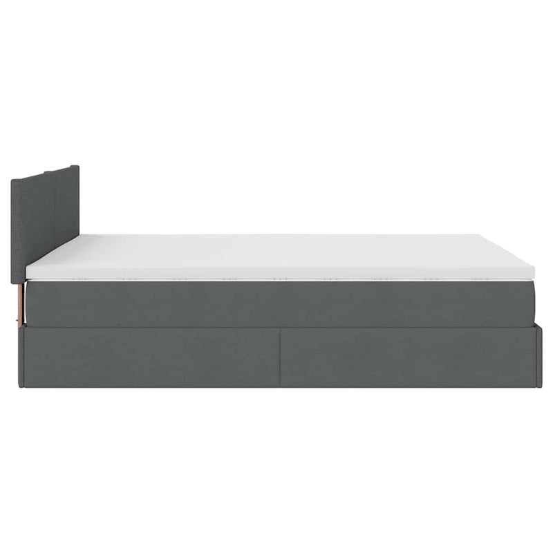 Ottoman Bed with Mattress Dark Grey Queen Fabric Payday Deals