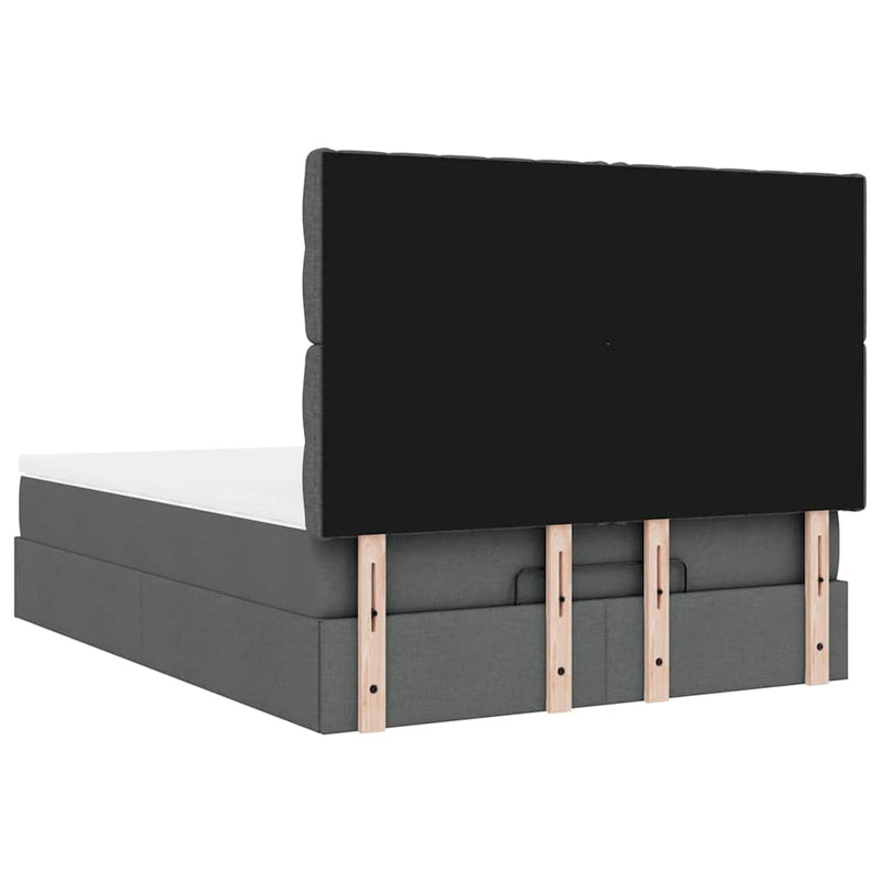 Ottoman Bed with Mattress Dark Grey Queen Fabric Payday Deals