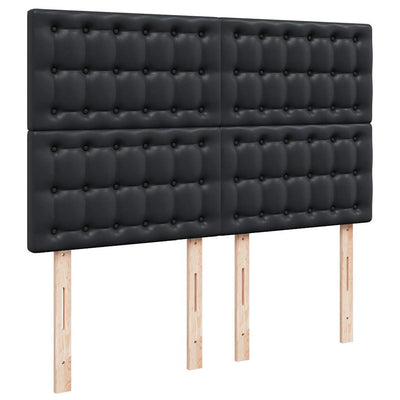 Ottoman Bed with Mattress & LEDs Black Double Faux Leather Payday Deals