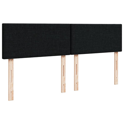 Ottoman Bed with Mattress & LEDs Black Queen Fabric Payday Deals