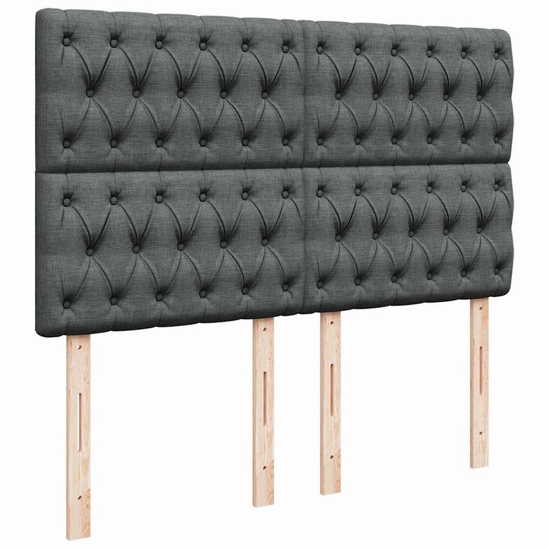 Ottoman Bed with Mattress & LEDs Dark Grey Double Fabric Payday Deals