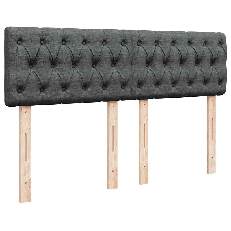 Ottoman Bed with Mattress & LEDs Dark Grey Queen Fabric Payday Deals
