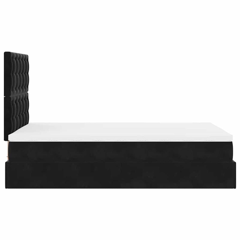 Ottoman Bed with Mattresses Black King Single Velvet Payday Deals