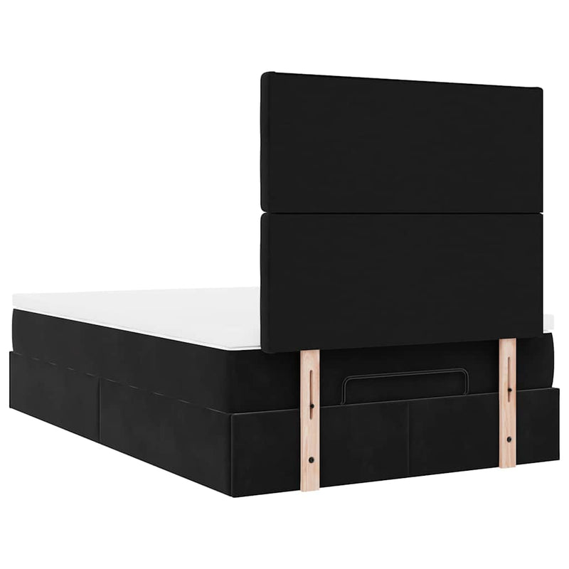 Ottoman Bed with Mattresses Black King Single Velvet Payday Deals