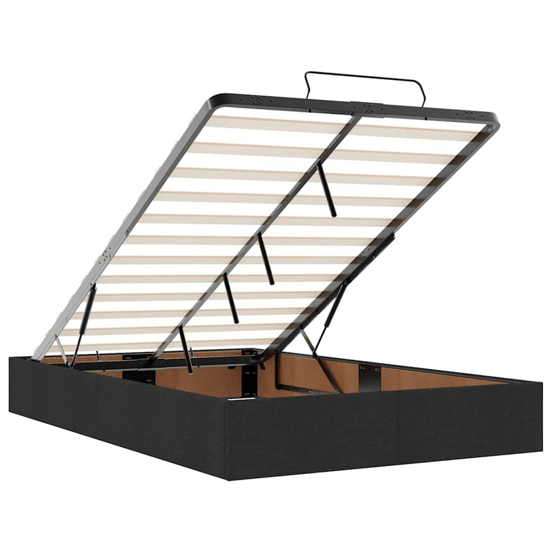 Ottoman Bed with Mattresses Black King Single Velvet Payday Deals