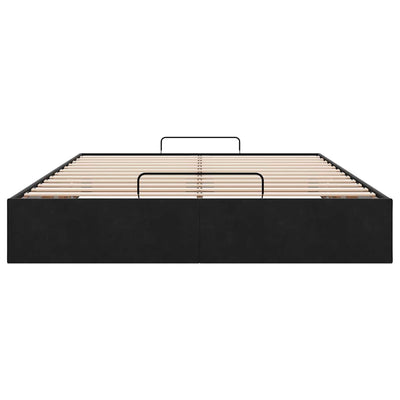 Ottoman Storage Bed Frame No Mattress Black Double Velvet Payday Deals
