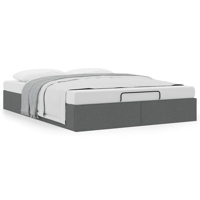Ottoman Storage Bed Frame without Mattress Dark Grey Double Fabric Payday Deals