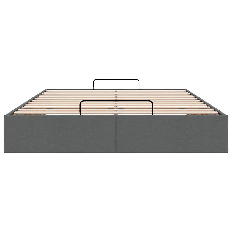 Ottoman Storage Bed Frame without Mattress Dark Grey Double Fabric Payday Deals