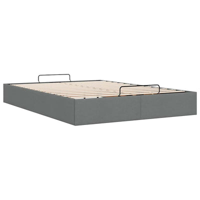Ottoman Storage Bed Frame without Mattress Dark Grey Double Fabric Payday Deals