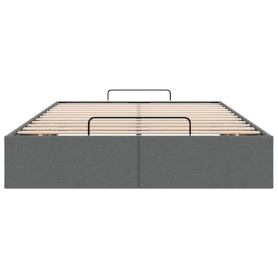 Ottoman Storage Bed Frame without Mattress Dark Grey King Single Fabric Payday Deals