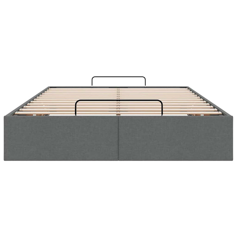 Ottoman Storage Bed Frame without Mattress Dark Grey King Single Fabric Payday Deals