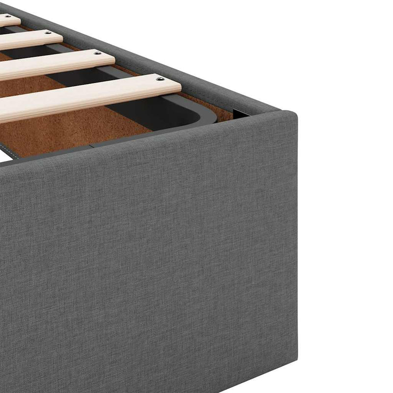 Ottoman Storage Bed Frame without Mattress Dark Grey King Single Fabric Payday Deals