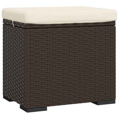 Ottomans with Cushions 2 pcs Brown 40x30x40 cm Poly Rattan Payday Deals