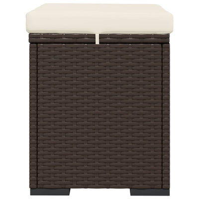 Ottomans with Cushions 2 pcs Brown 40x30x40 cm Poly Rattan Payday Deals