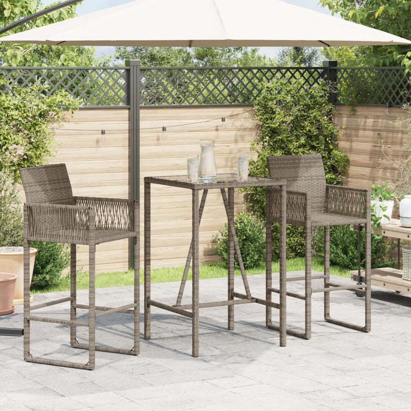 Outdoor Bar Table Grey 70x70x110 cm Poly Rattan Payday Deals