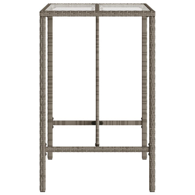 Outdoor Bar Table Grey 70x70x110 cm Poly Rattan Payday Deals