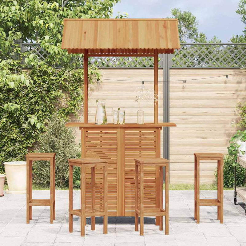 Outdoor Bar Table with Rooftop 113x106x217 cm Solid Acacia Wood Payday Deals