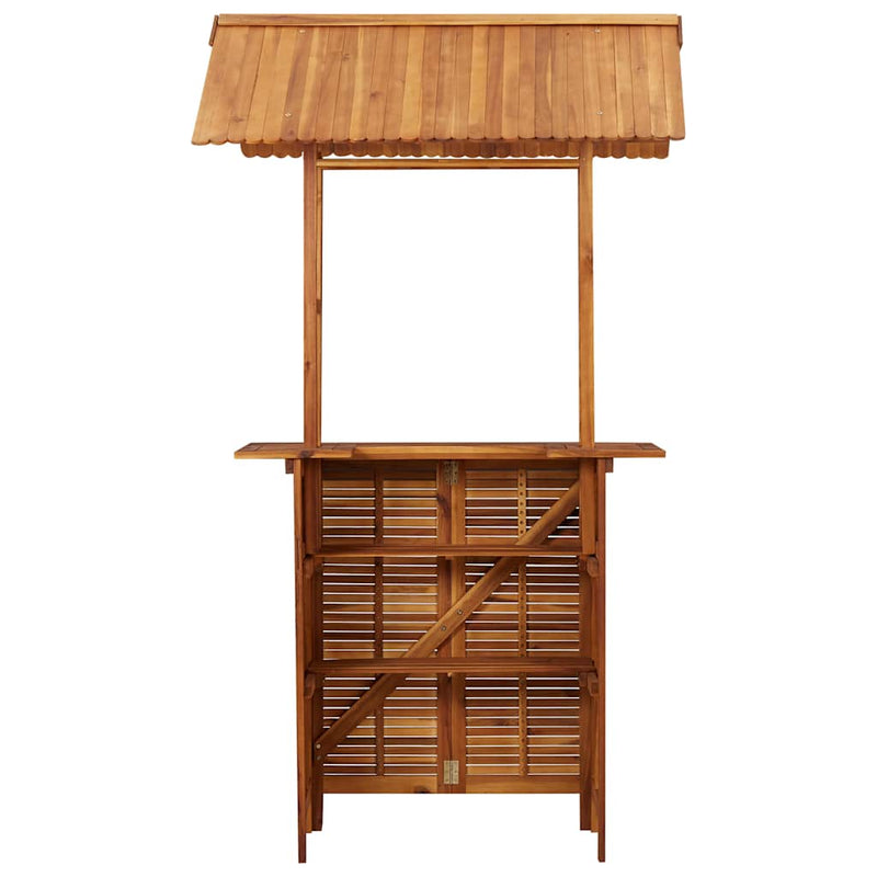 Outdoor Bar Table with Rooftop 113x106x217 cm Solid Acacia Wood Payday Deals