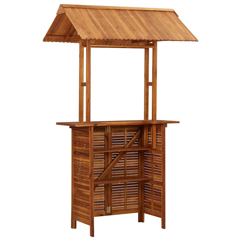 Outdoor Bar Table with Rooftop 113x106x217 cm Solid Acacia Wood Payday Deals