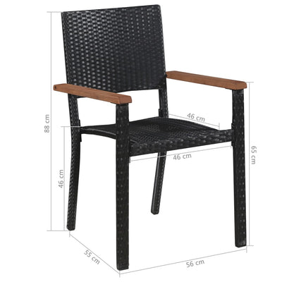 Outdoor Chairs 2 pcs Poly Rattan Black Payday Deals