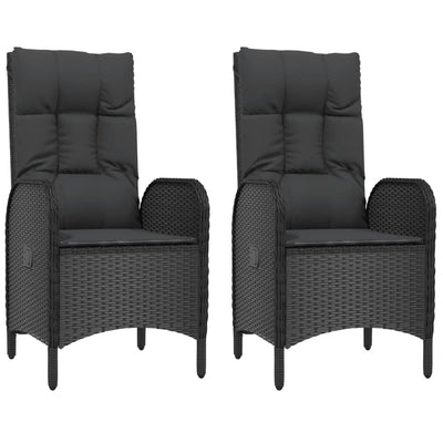 Outdoor Chairs 2 pcs Poly Rattan Black Payday Deals
