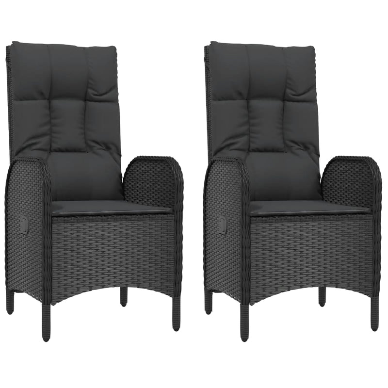 Outdoor Chairs 2 pcs Poly Rattan Black Payday Deals