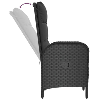 Outdoor Chairs 2 pcs Poly Rattan Black Payday Deals