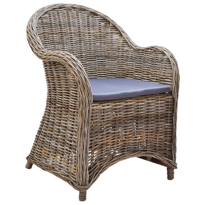 Outdoor Chairs 2 pcs with Cushions Natural Rattan Payday Deals