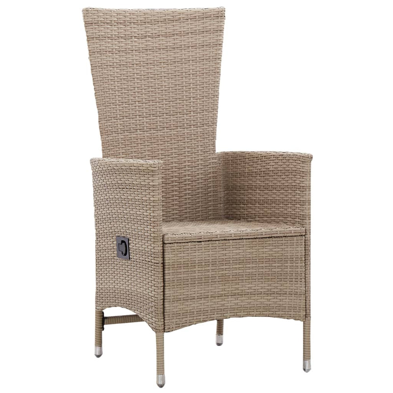 Outdoor Chairs 2 pcs with Cushions Poly Rattan Beige Payday Deals