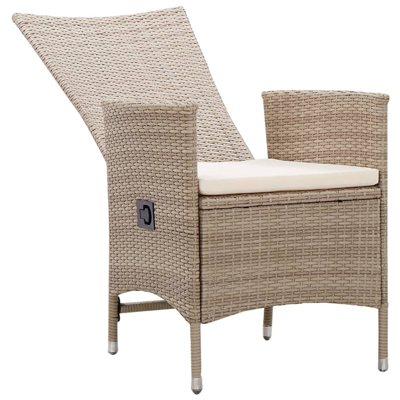 Outdoor Chairs 2 pcs with Cushions Poly Rattan Beige Payday Deals