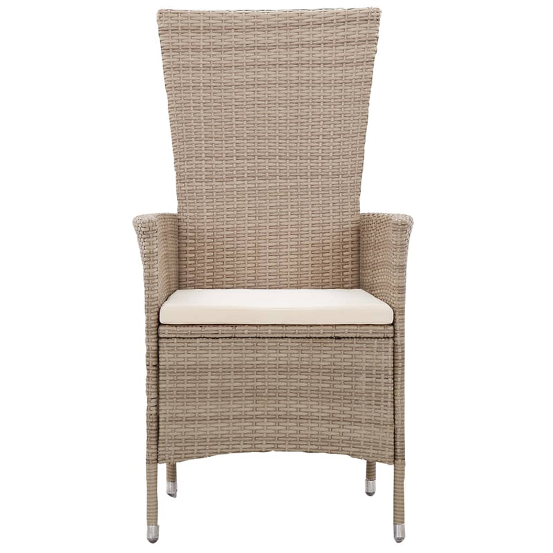 Outdoor Chairs 2 pcs with Cushions Poly Rattan Beige Payday Deals