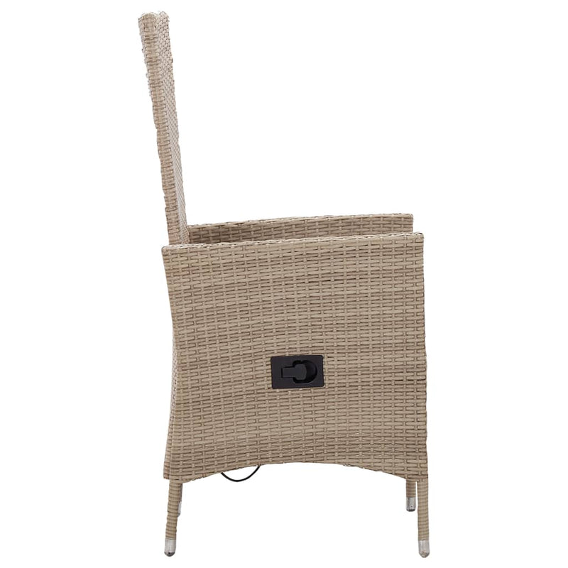Outdoor Chairs 2 pcs with Cushions Poly Rattan Beige Payday Deals