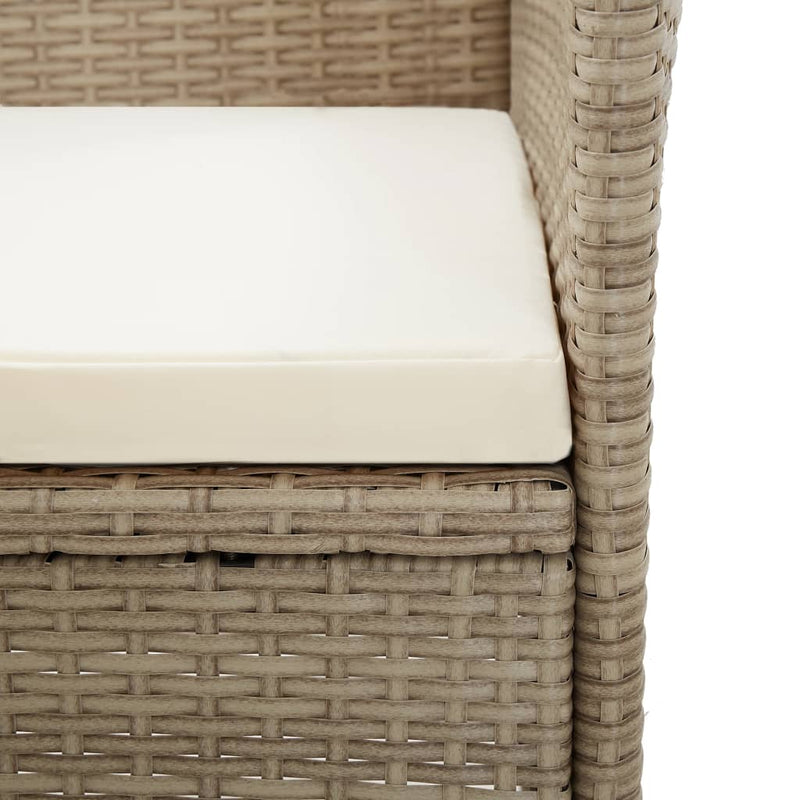 Outdoor Chairs 2 pcs with Cushions Poly Rattan Beige Payday Deals