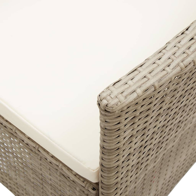 Outdoor Chairs 2 pcs with Cushions Poly Rattan Beige Payday Deals