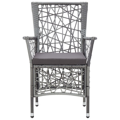 Outdoor Chairs 2 pcs with Cushions Poly Rattan Grey Payday Deals
