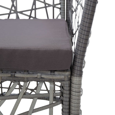 Outdoor Chairs 2 pcs with Cushions Poly Rattan Grey Payday Deals
